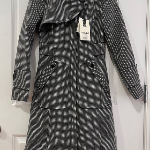 Soia & Kyo Tweed Herringbone Wool Coat - Picture 12 of 16